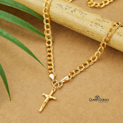 Gold Plated Chain With Cross