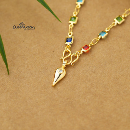 Gold Plated Crystal Chain With Thali