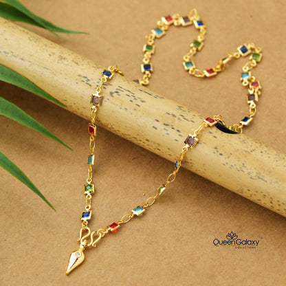 Gold Plated Crystal Chain With Thali