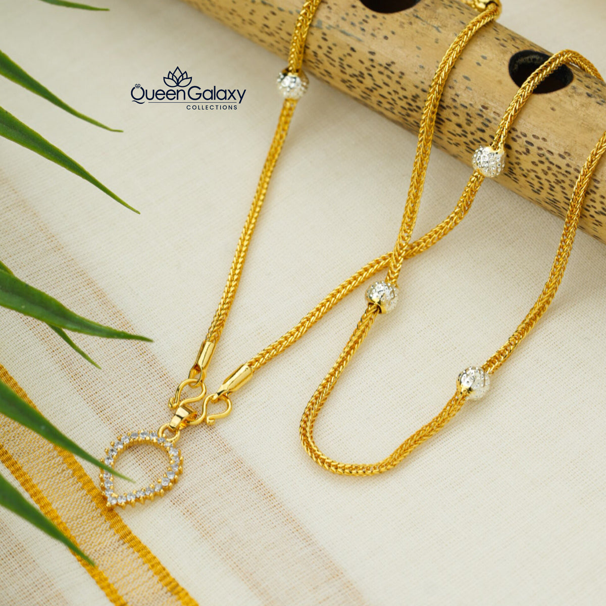 White Gold Plated Chain With Pendant