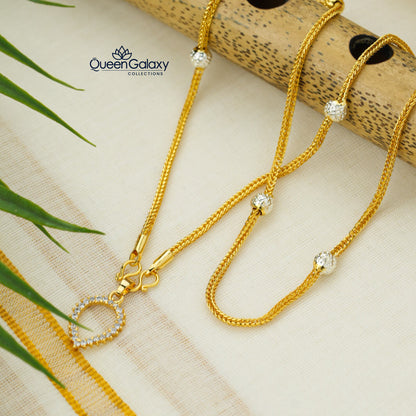 White Gold Plated Chain With Pendant
