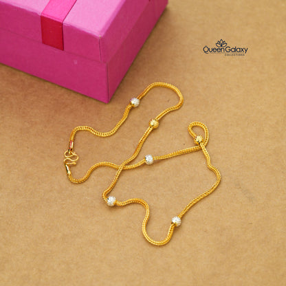 White Gold Plated Parasparam Chain