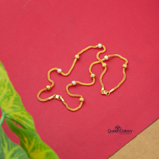 White Gold Plated Parasparam Anklet