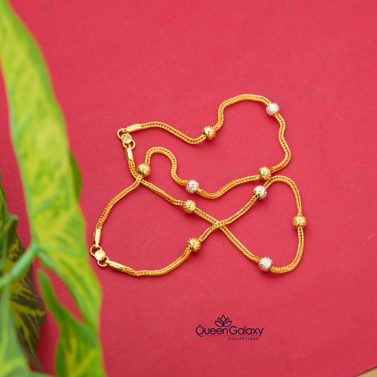 White Gold Plated Parasparam Anklet
