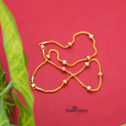 White Gold Plated Parasparam Anklet