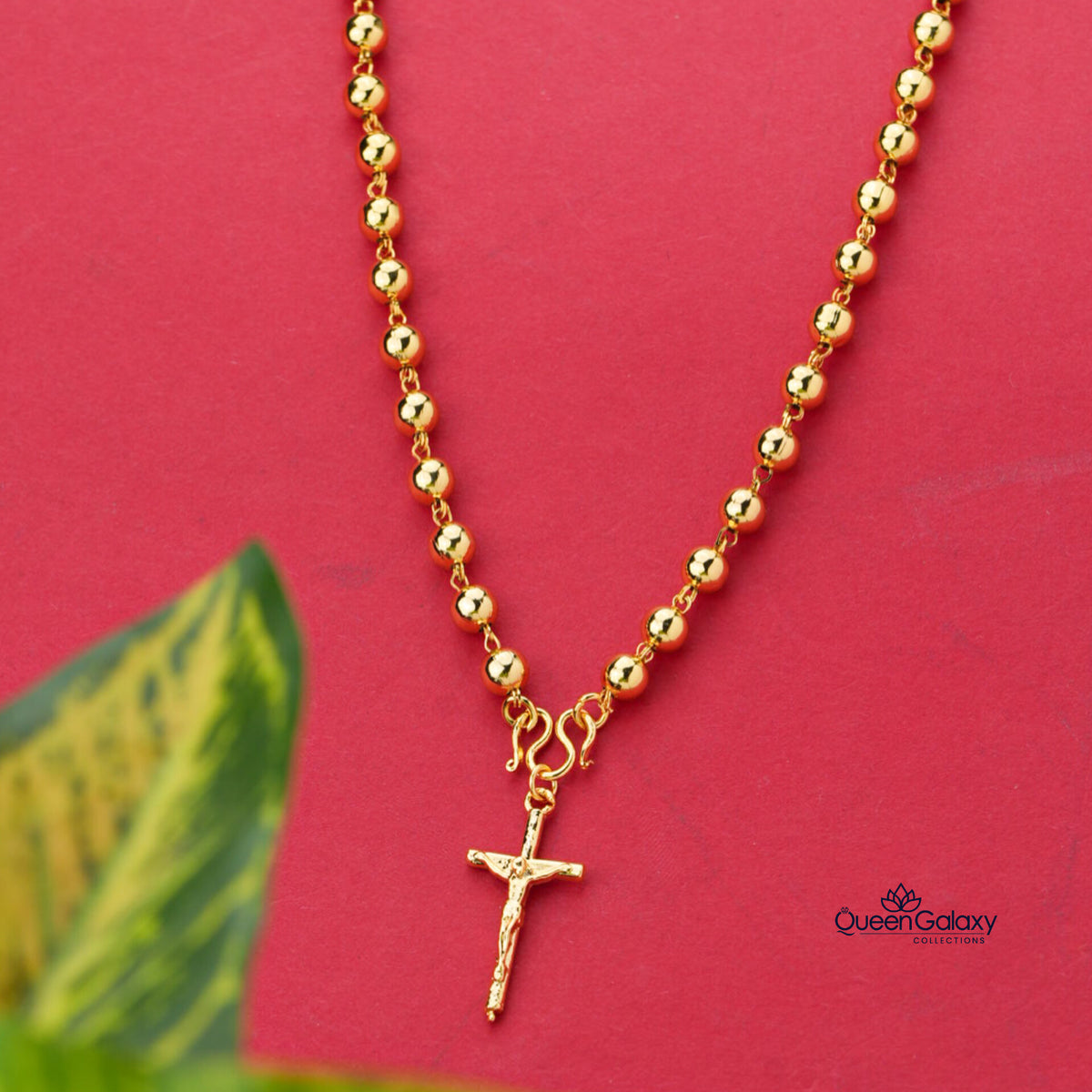 Gold Plated Manimala With Cross