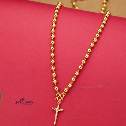 Gold Plated Manimala With Cross