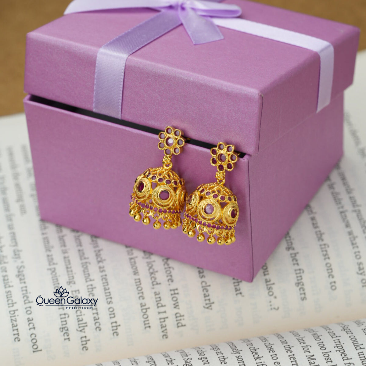 Gold Plated AD Stone Jumka