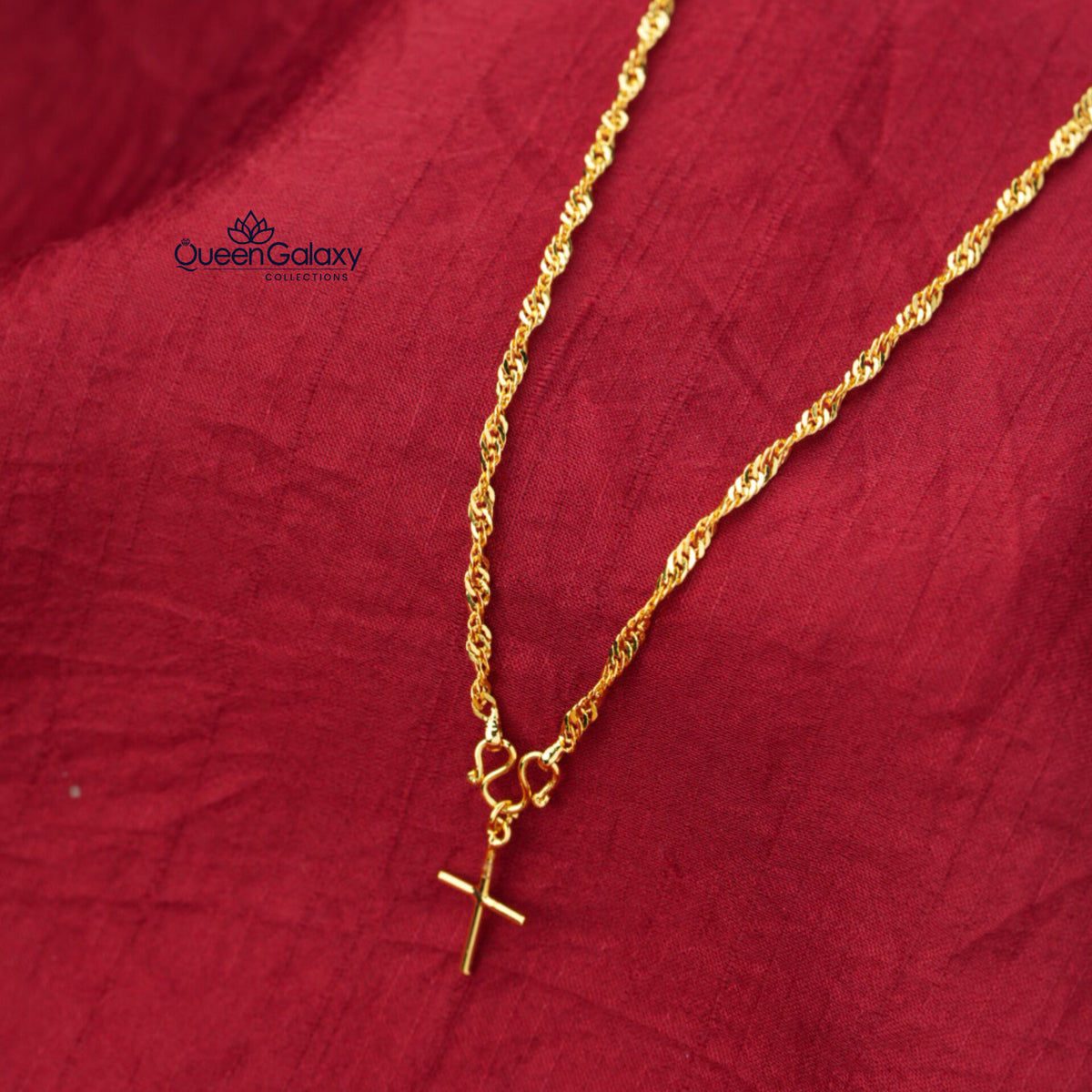 Gold Plated Chain With Cross
