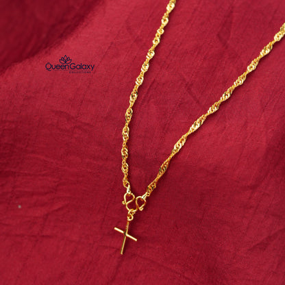 Gold Plated Chain With Cross
