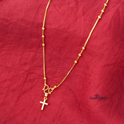 Gold Plated Chain With Cross