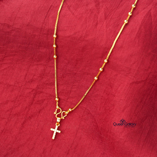 Gold Plated Chain With Cross