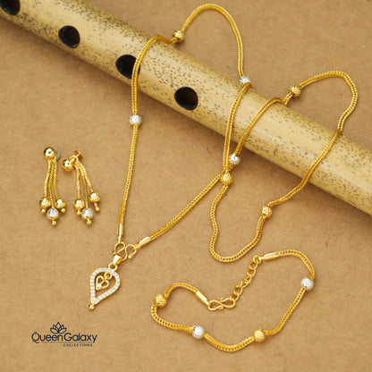 White Gold Plated Combo Set
