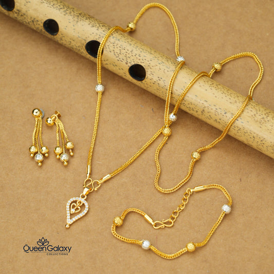 White Gold Plated Combo Set