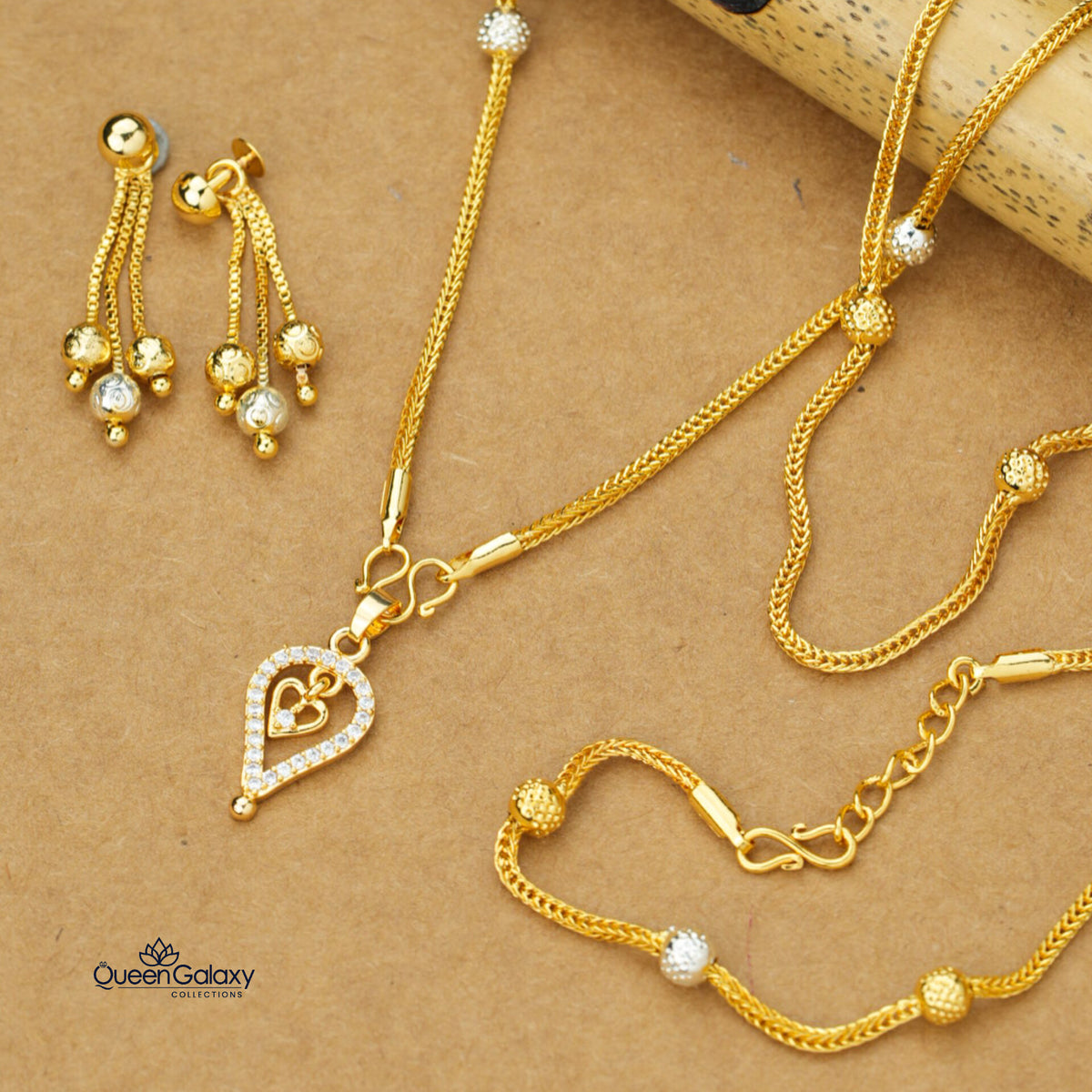 White Gold Plated Combo Set