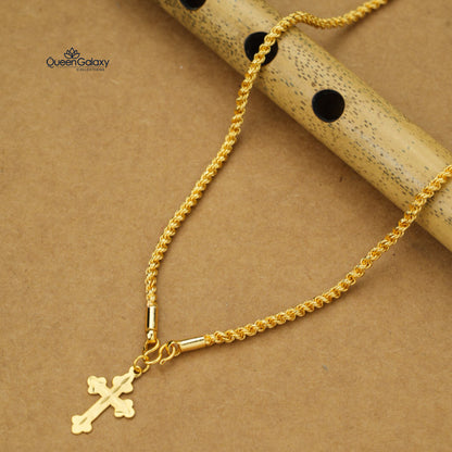 Gold Plated Chain With Cross