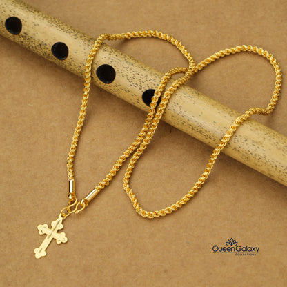 Gold Plated Chain With Cross
