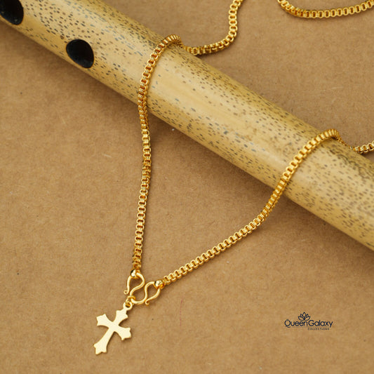 Gold Plated Savitham Chain With Cross