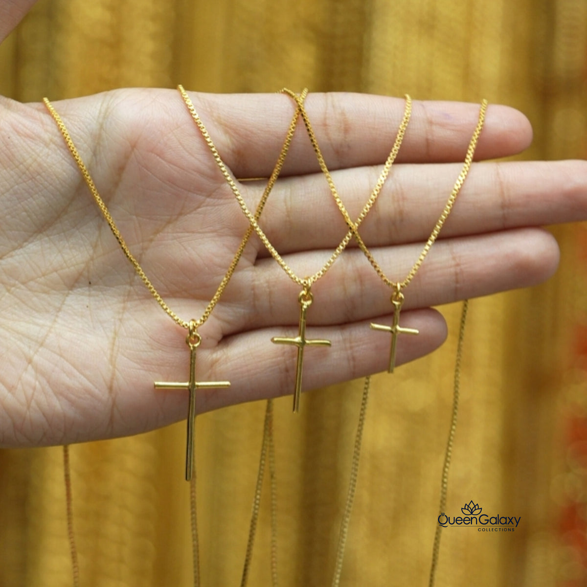 Goldplated Chain With Cross Pendant