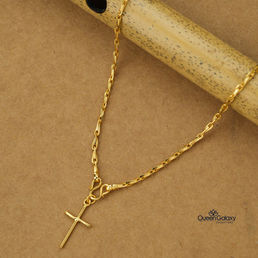 Gold Plated Chain With Cross