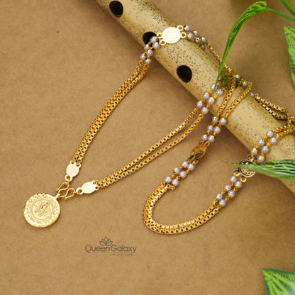 Gold Plated Coin Chain With Pendant