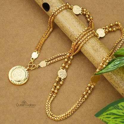 Gold Plated Coin Chain With Pendant