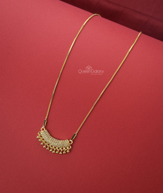 Goldplated Chain With AD Stone Pendant