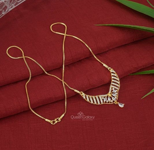 Goldplated Chain With AD Stone Pendant