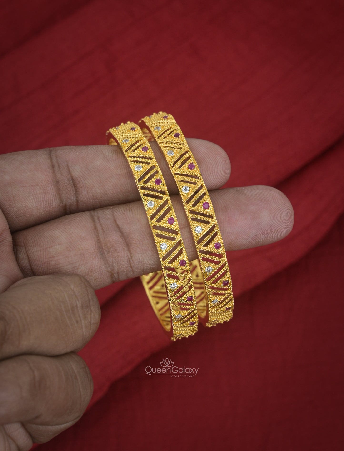 Goldplated AD Stone Bangles