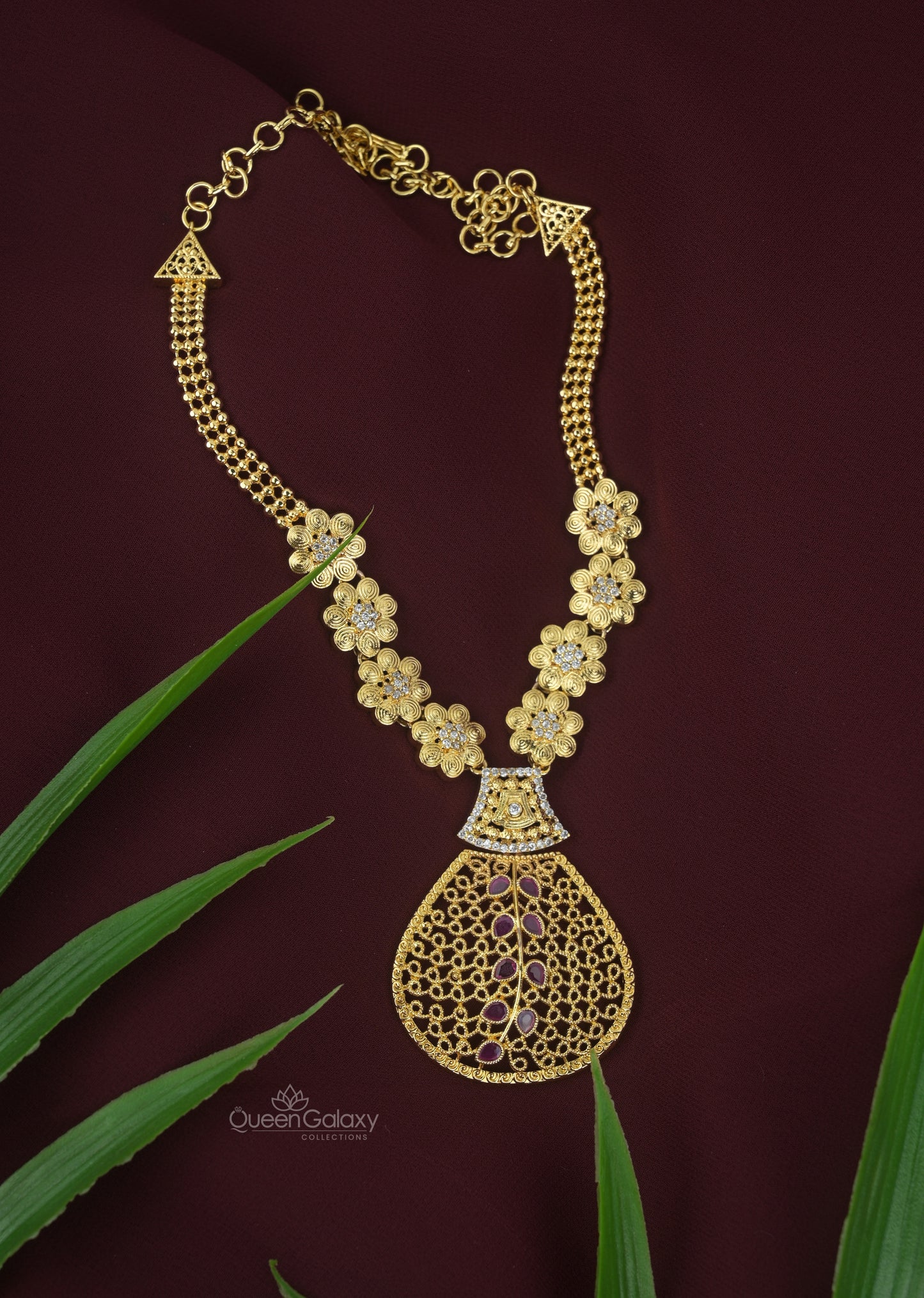 Goldplated AD Stone Necklace