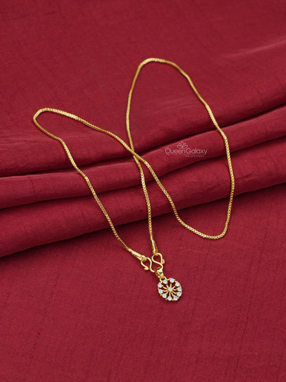 Goldplated Chain With AD Stone Pendant