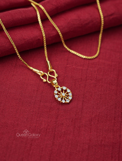 Goldplated Chain With AD Stone Pendant