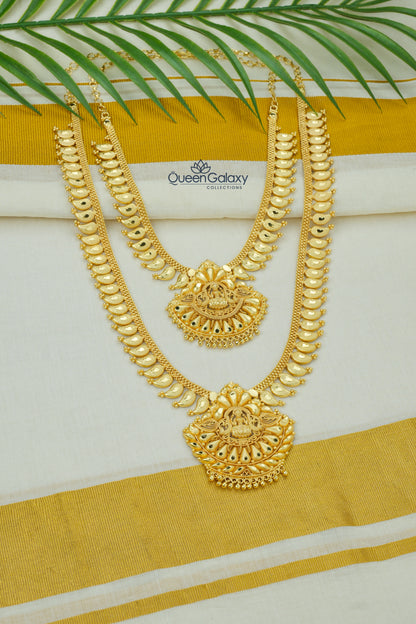 Goldplated Lakshmi Longharam And Necklace