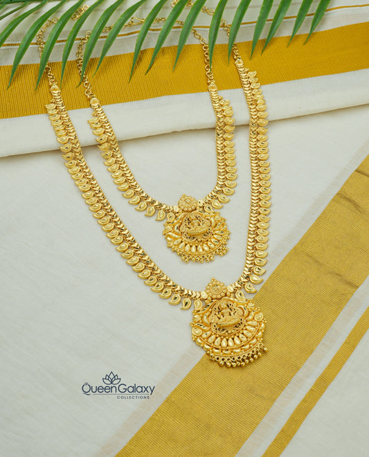 Goldplated Lakshmi Necklace And Longharam