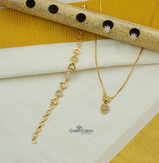 Goldplated AD Stone Combo set