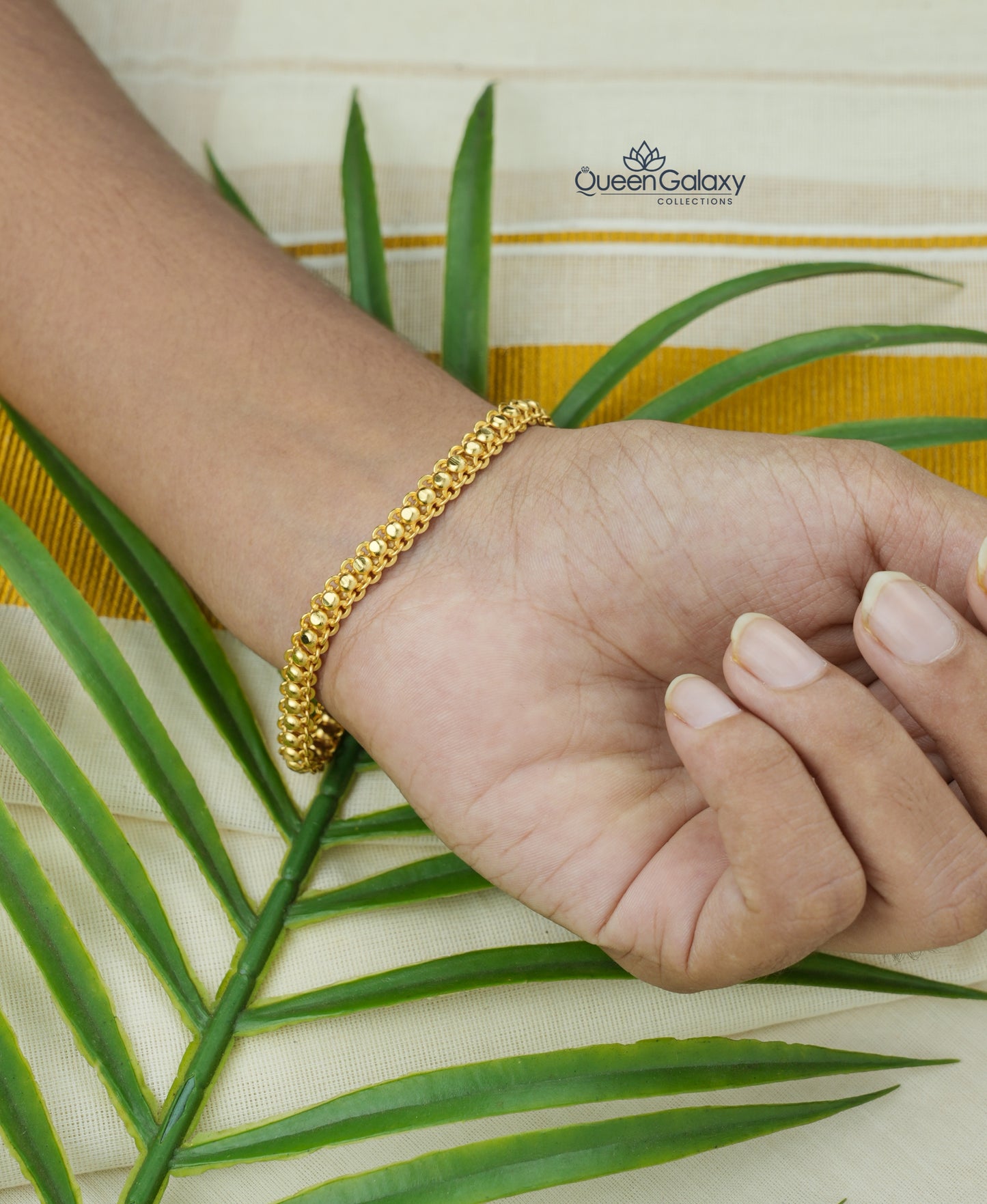 Gold Plated Rail Chain Bracelet for Women - queen galaxy collection