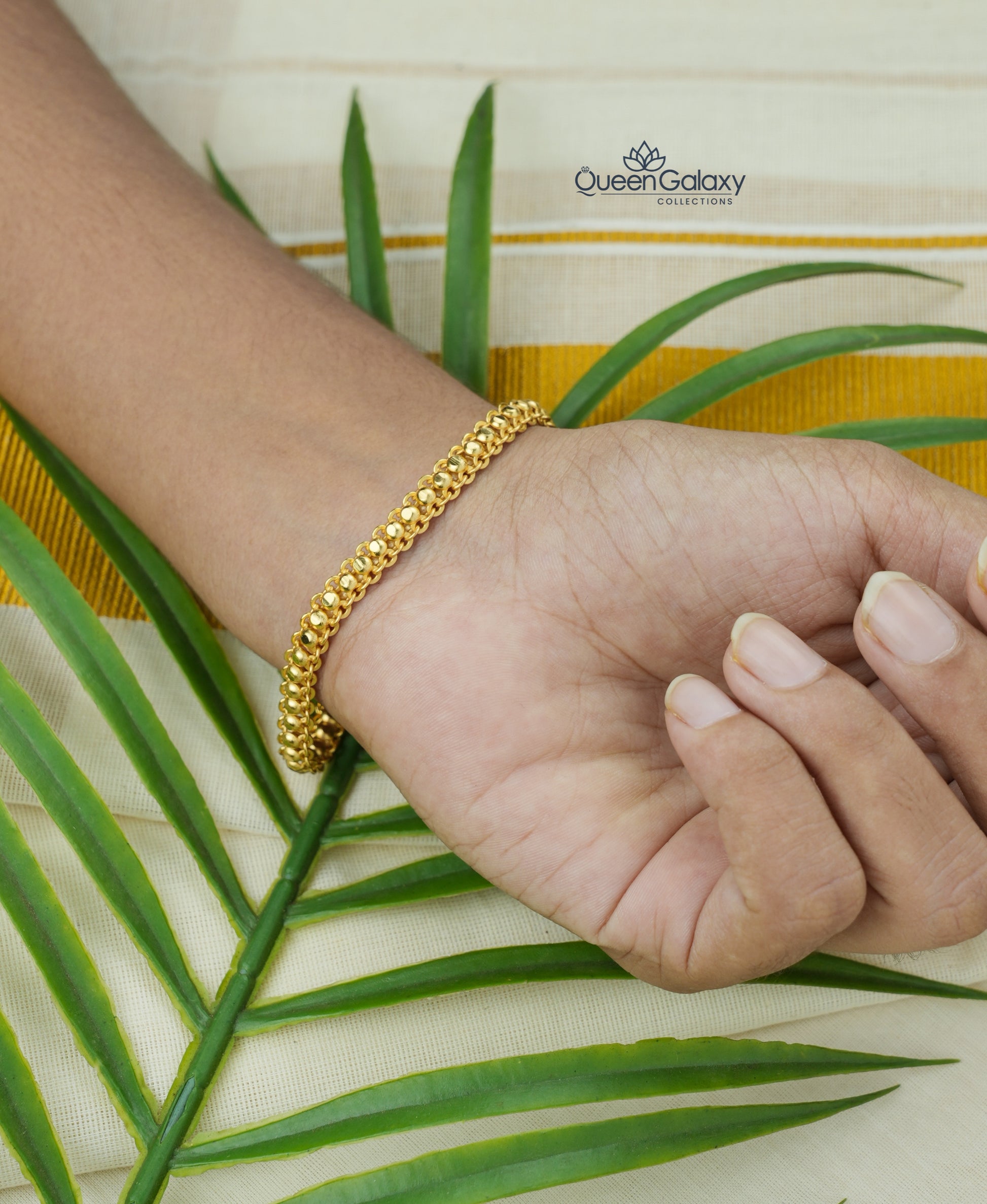 Gold Plated Rail Chain Bracelet for Women - queen galaxy collection