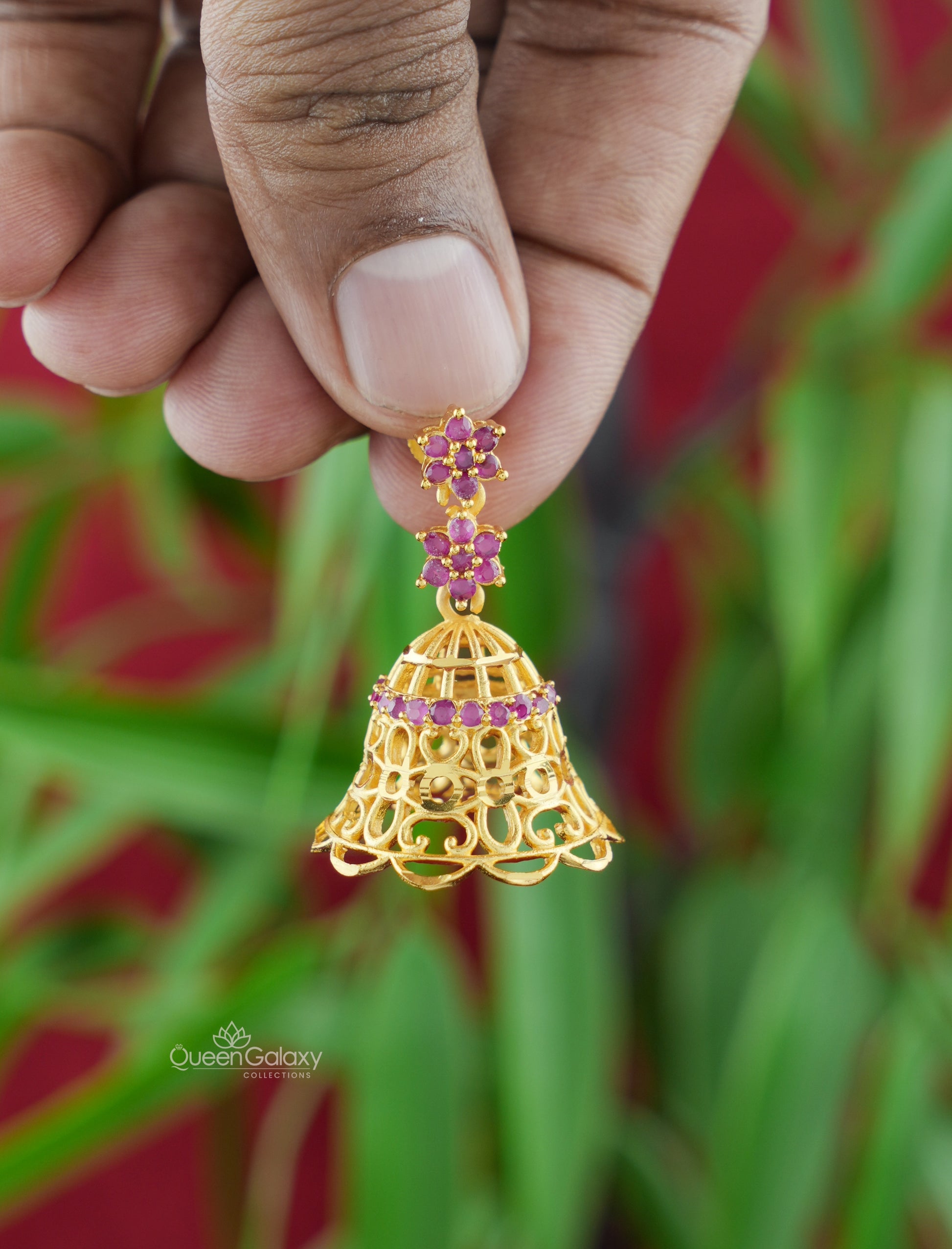 Goldplated AD Stone Jimikki White