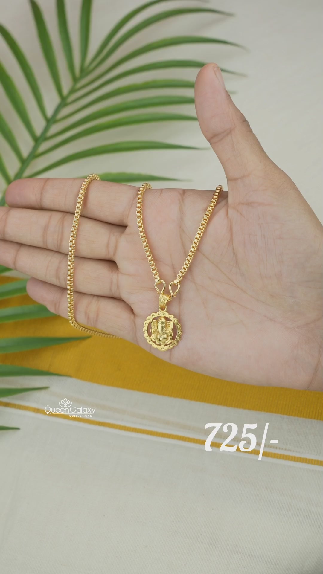 Gold-plated box chain with Ganesha pendant – Queen Galaxy Collections